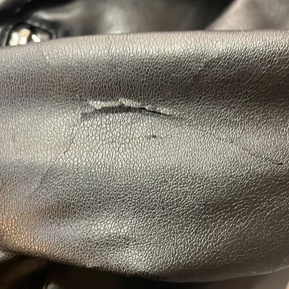 Gianni Binni Black Faux Leather Biker, Motto Jacket,XS - Picture 9 of 15